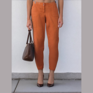 CHICO'S rust utility capris with double snap closure, Size 0 (4)